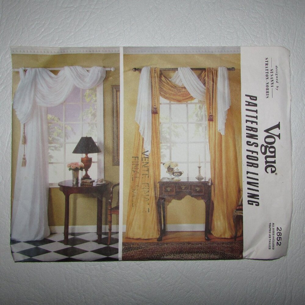 Susanna Stratton-Norris Window Treatments Vogue Sewing Pattern - 2652 - NEW